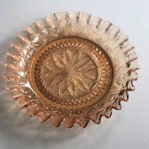 VINTAGE Ruffled 8" Depression plates, Amber 2 pc